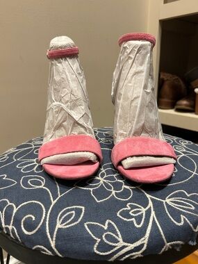 Sam Edelman Dusty Pink Suede Block Heel Sandals